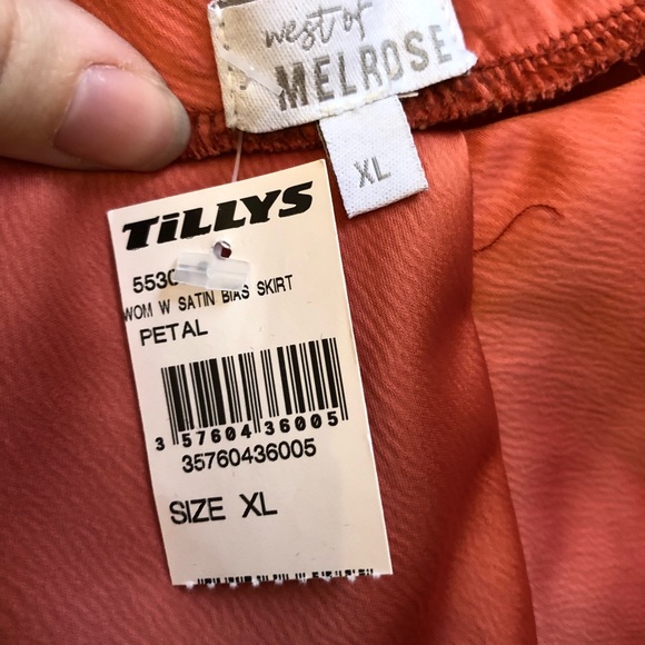 Tillys west of melrose midi skirt Coral XL 10 12 street style boho chic vibes - Picture 3 of 4